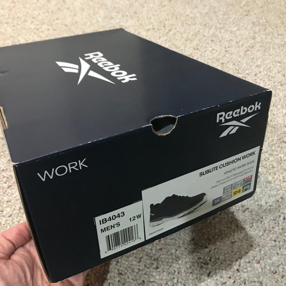 REEBOK Sublite Cushion Work Safety Shoes - Navy Blue Men 12 - CSA Approved - Picture 2 of 10